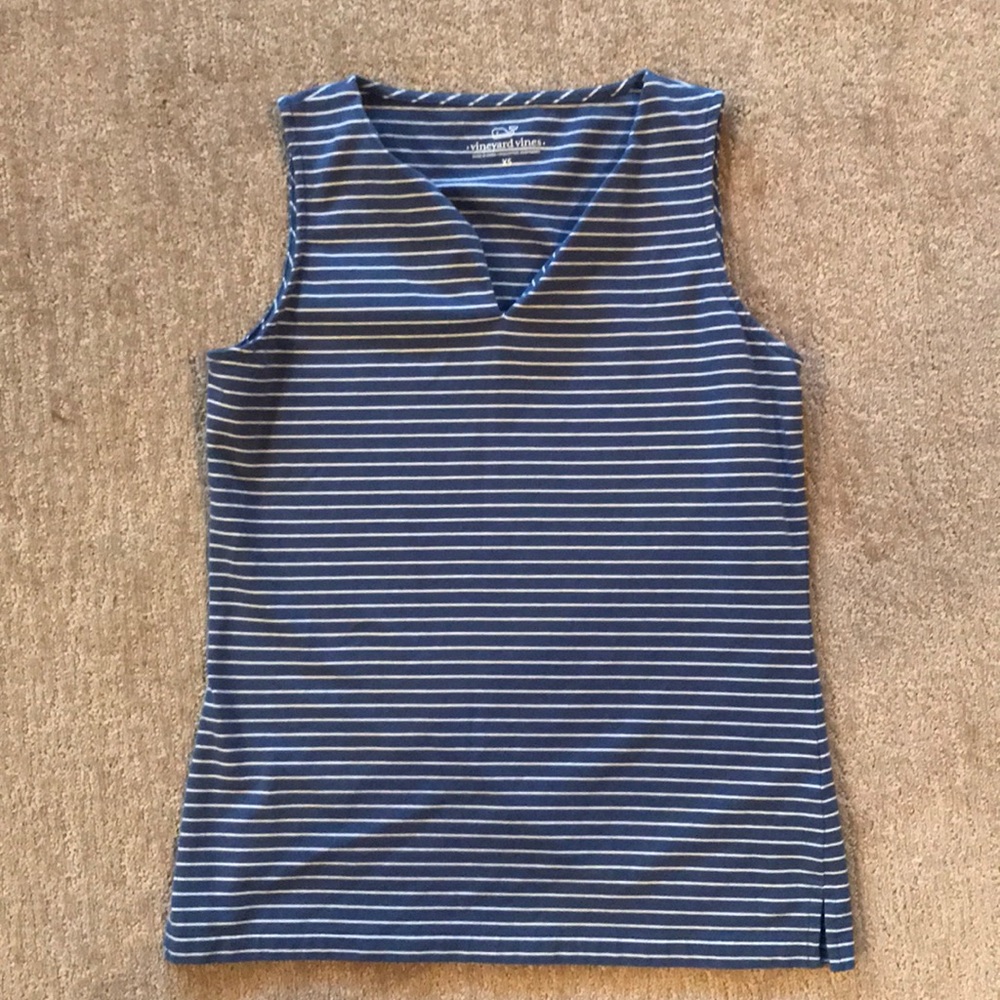 Vineyard vines stripe blue tank
